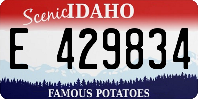 ID license plate E429834