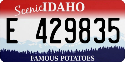 ID license plate E429835