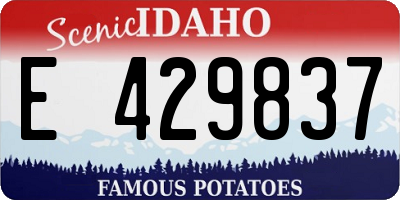 ID license plate E429837