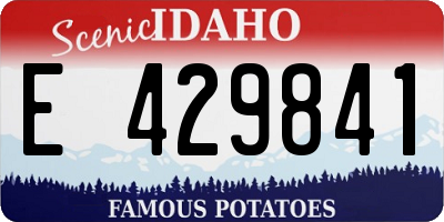ID license plate E429841