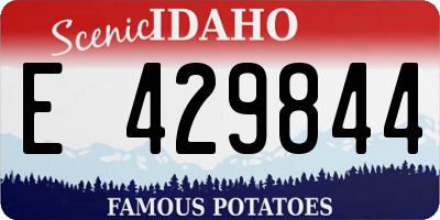 ID license plate E429844