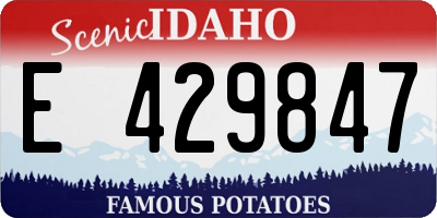 ID license plate E429847