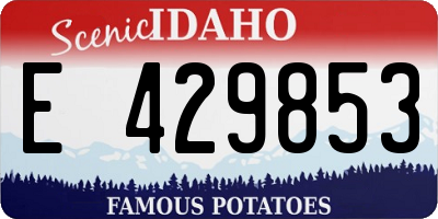ID license plate E429853