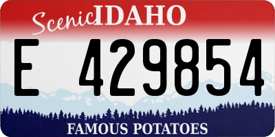 ID license plate E429854