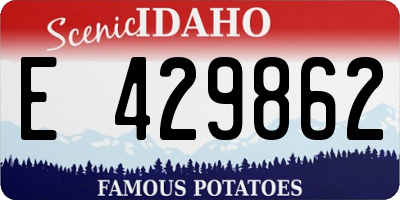 ID license plate E429862