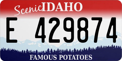 ID license plate E429874