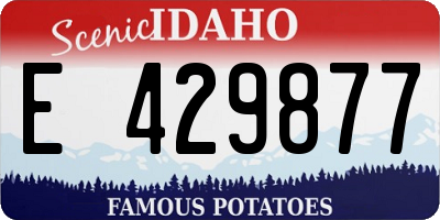 ID license plate E429877