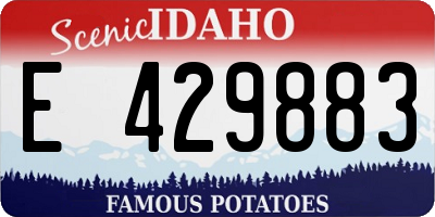 ID license plate E429883