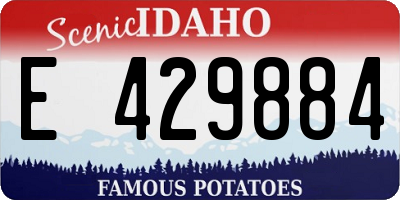 ID license plate E429884