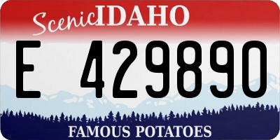 ID license plate E429890