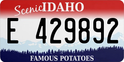ID license plate E429892