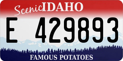 ID license plate E429893