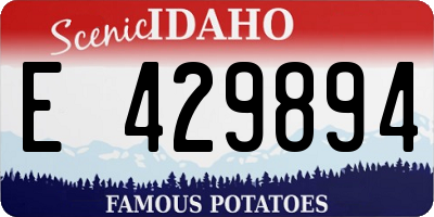 ID license plate E429894