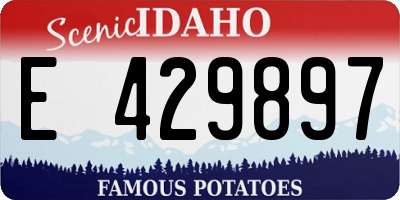 ID license plate E429897