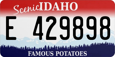 ID license plate E429898