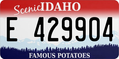 ID license plate E429904