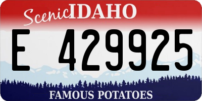 ID license plate E429925