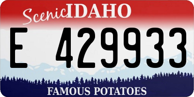 ID license plate E429933
