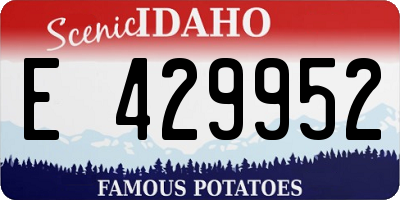 ID license plate E429952