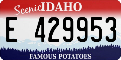 ID license plate E429953