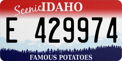 ID license plate E429974