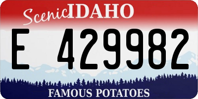 ID license plate E429982