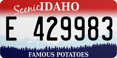 ID license plate E429983