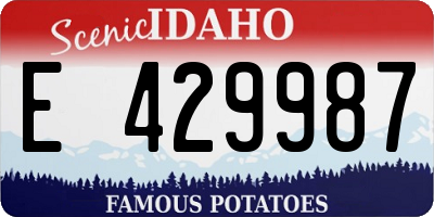 ID license plate E429987
