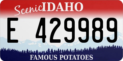 ID license plate E429989