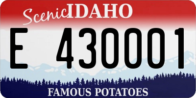 ID license plate E430001