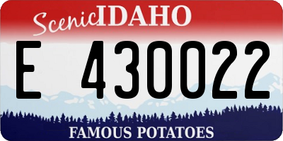 ID license plate E430022