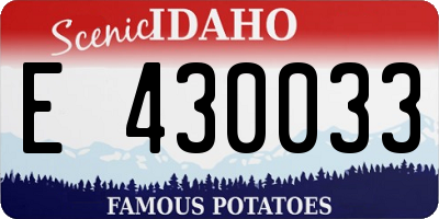 ID license plate E430033