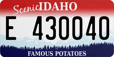 ID license plate E430040