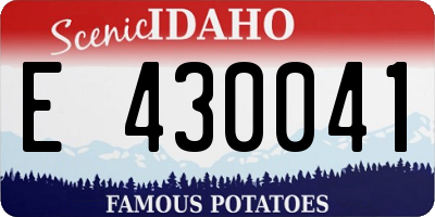 ID license plate E430041