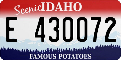 ID license plate E430072