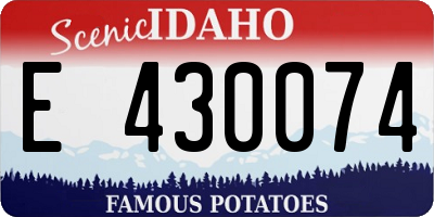 ID license plate E430074