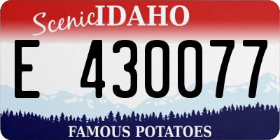ID license plate E430077