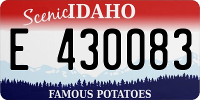 ID license plate E430083