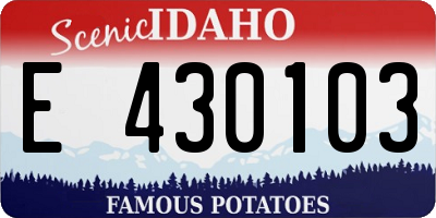 ID license plate E430103