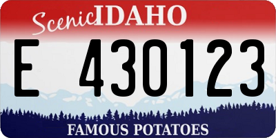 ID license plate E430123