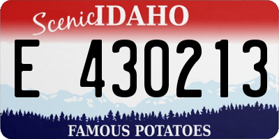ID license plate E430213