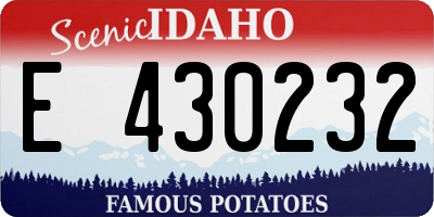ID license plate E430232