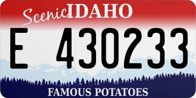 ID license plate E430233