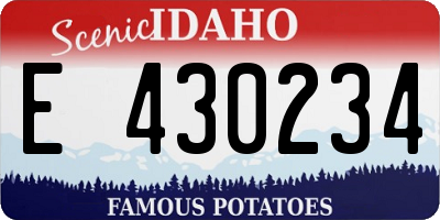 ID license plate E430234