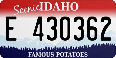 ID license plate E430362