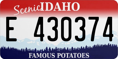ID license plate E430374