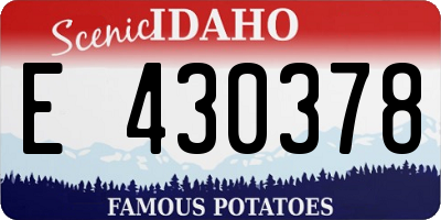 ID license plate E430378