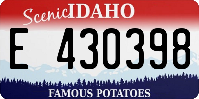 ID license plate E430398