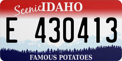 ID license plate E430413