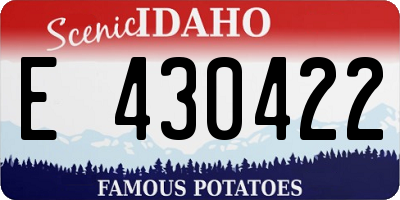 ID license plate E430422